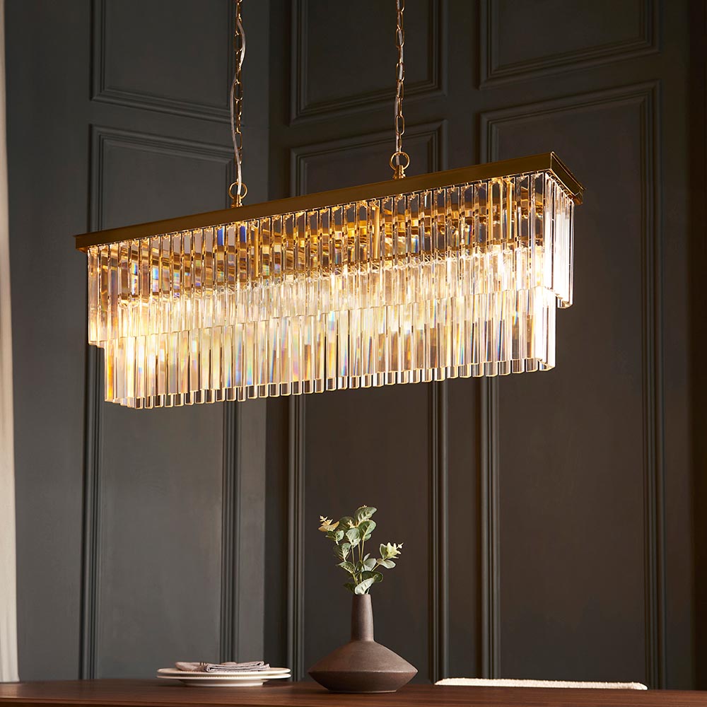 Conaston Aged Brass 4 Light Bar Pendant