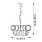 Montrose 6 Light Pendant Aged Brass