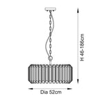 Valentina 5lt Pendant Crystal Aged Brass