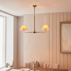 Lille 2lt Linear Pendant tapered shades in natural linen