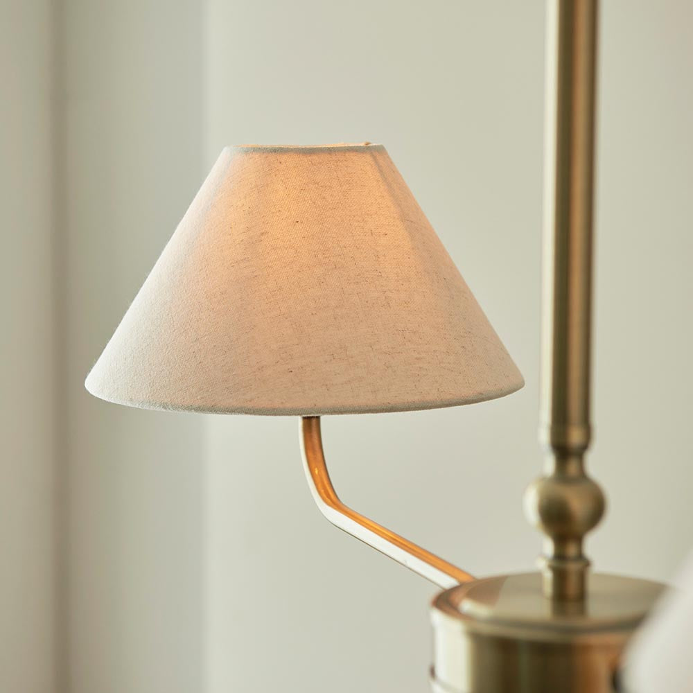 Lille 2lt Linear Pendant tapered shades in natural linen