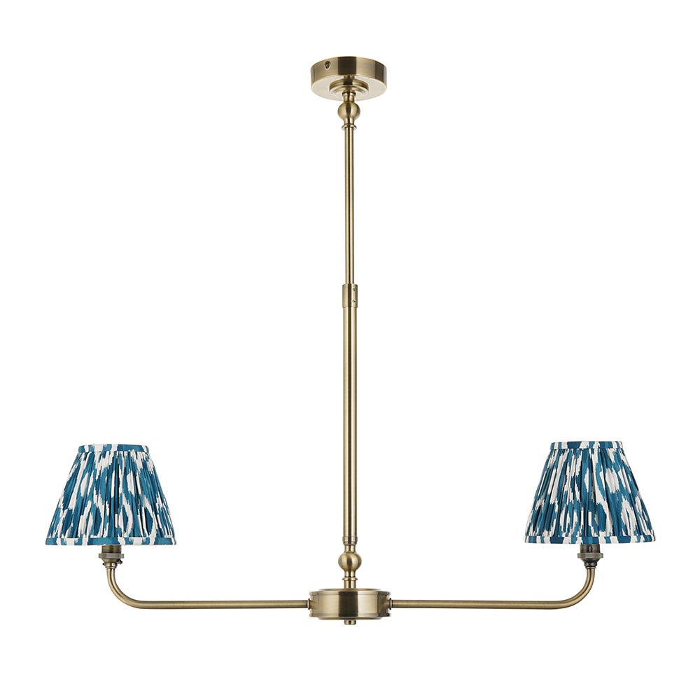 Lille & Ikat 16cm 2lt Linear Pendant Blue Shade