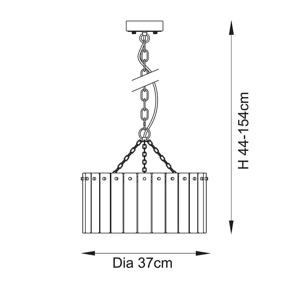 Karine 3 Light Pendant Aged Brass