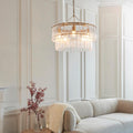 Karine 5 Light Tiered Pendant Aged Brass