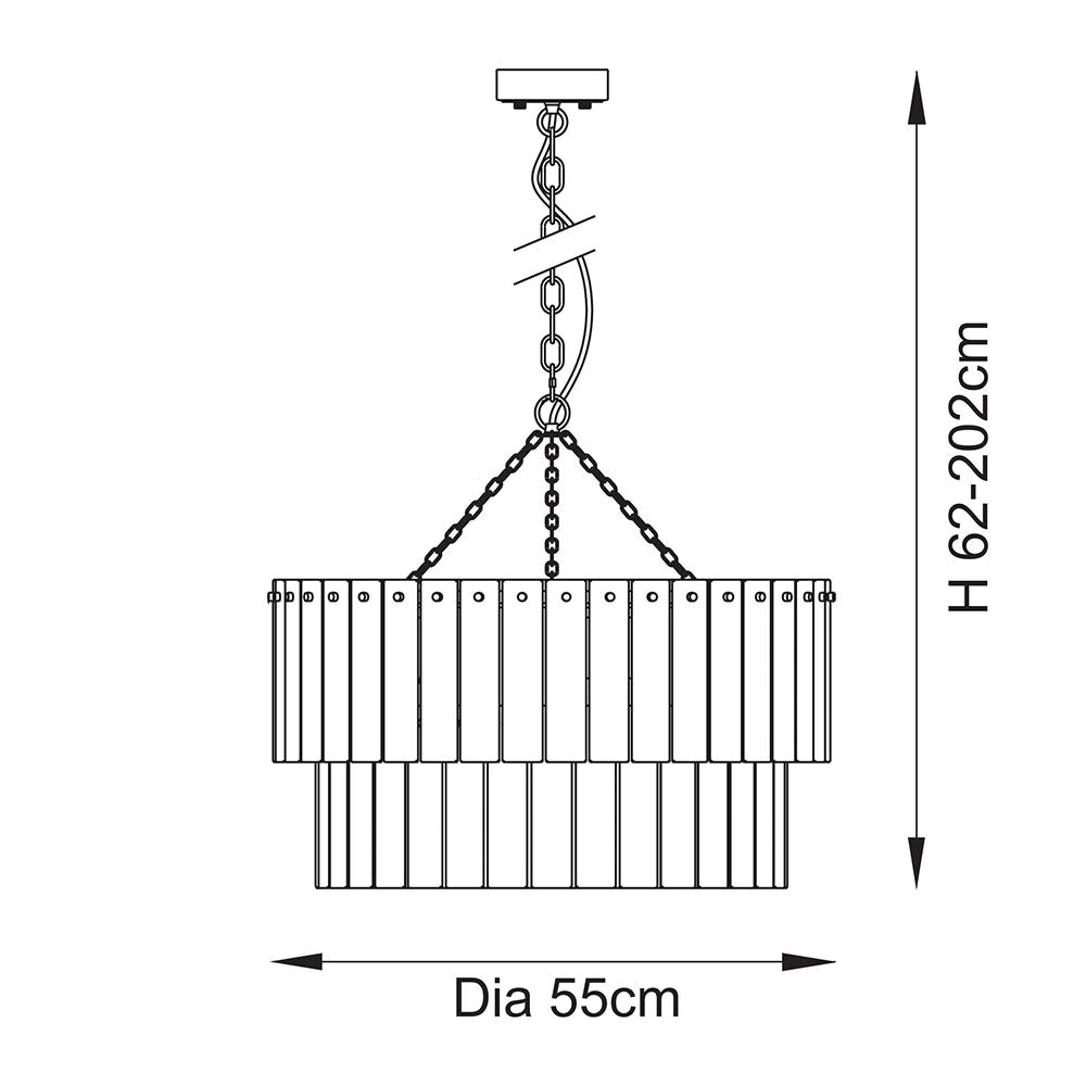 Karine 5 Light Tiered Pendant Aged Brass