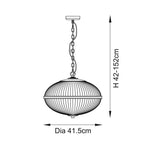 Somerset 3lt Pendant Ribbed Glass Warm Brass