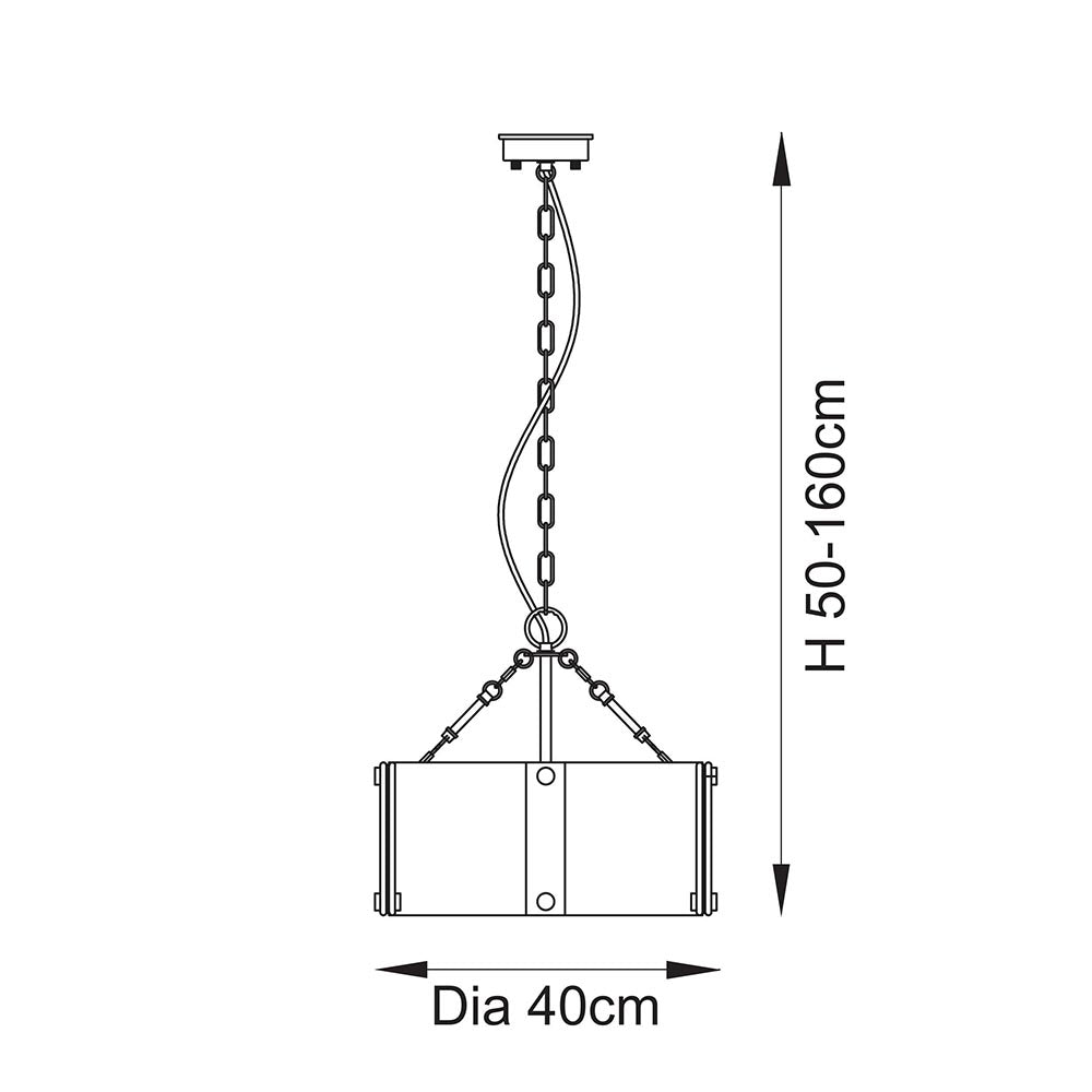Keller 4lt Pendant Mottled Glass Aged Brass