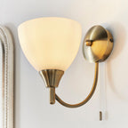Alton 1-Light Wall Sconce: Antique Brass & Opal Glass