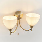 Alton 2-Light Wall Sconce: Antique Brass & Opal Glass