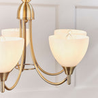 Alton 5-Light Pendant: Convertible (Antique Brass & Glass)