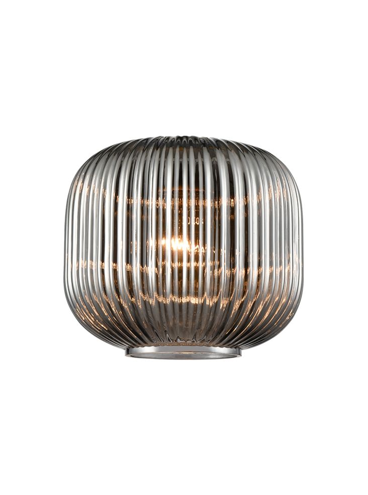 Aria Ribbed Smoke Glass 200mm