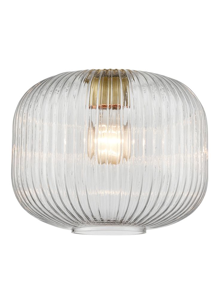 Aria Large Ribbed Clear Glass 255mm