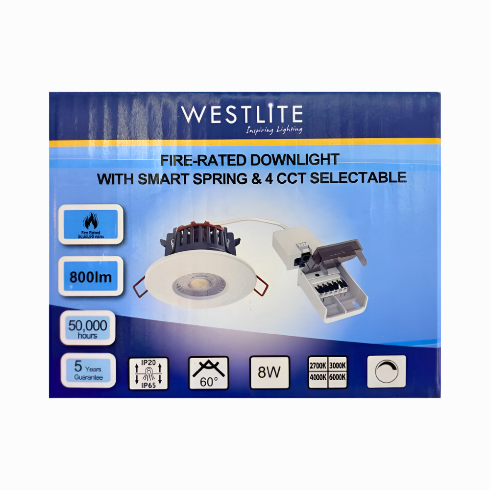 Fire Rated Downlight With Smart Spring & 4 CCT Selectable