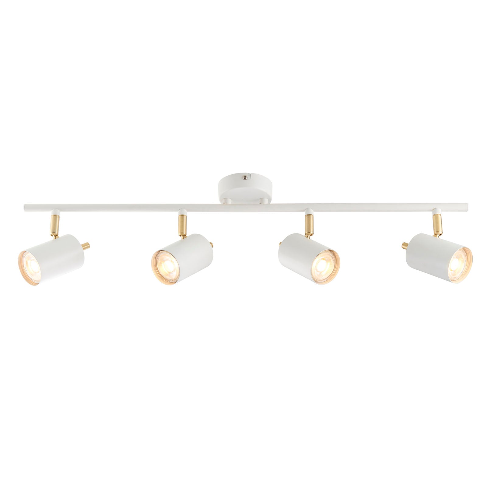 Gull 4-Light Adjustable LED Spotlight - Matt White & Satin Gold