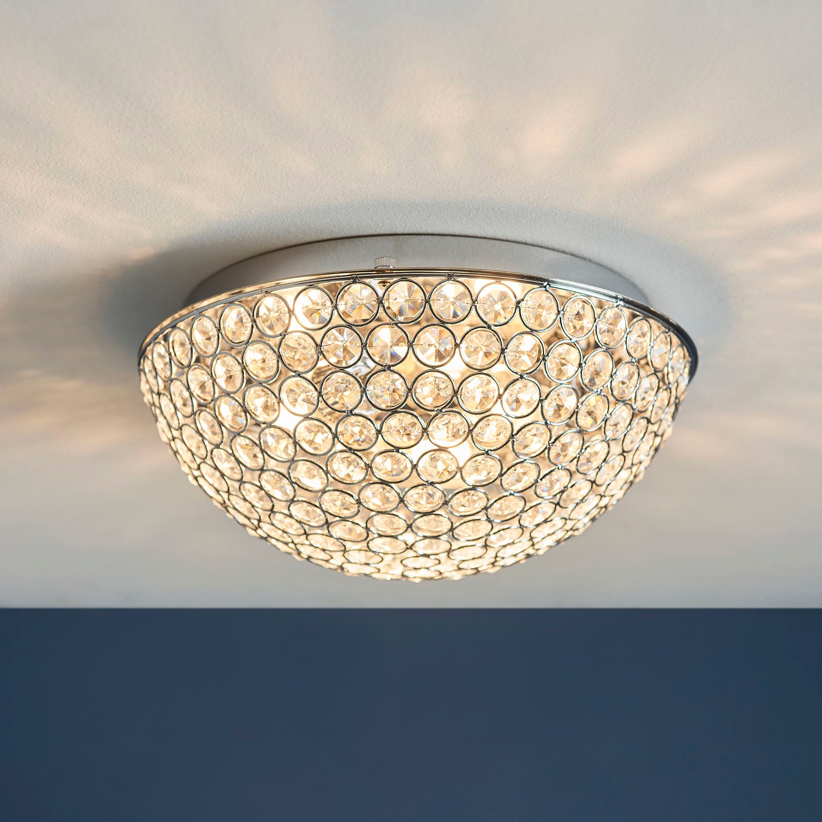 Chryla Chrome Dimmable Flush Mount Bathroom Light