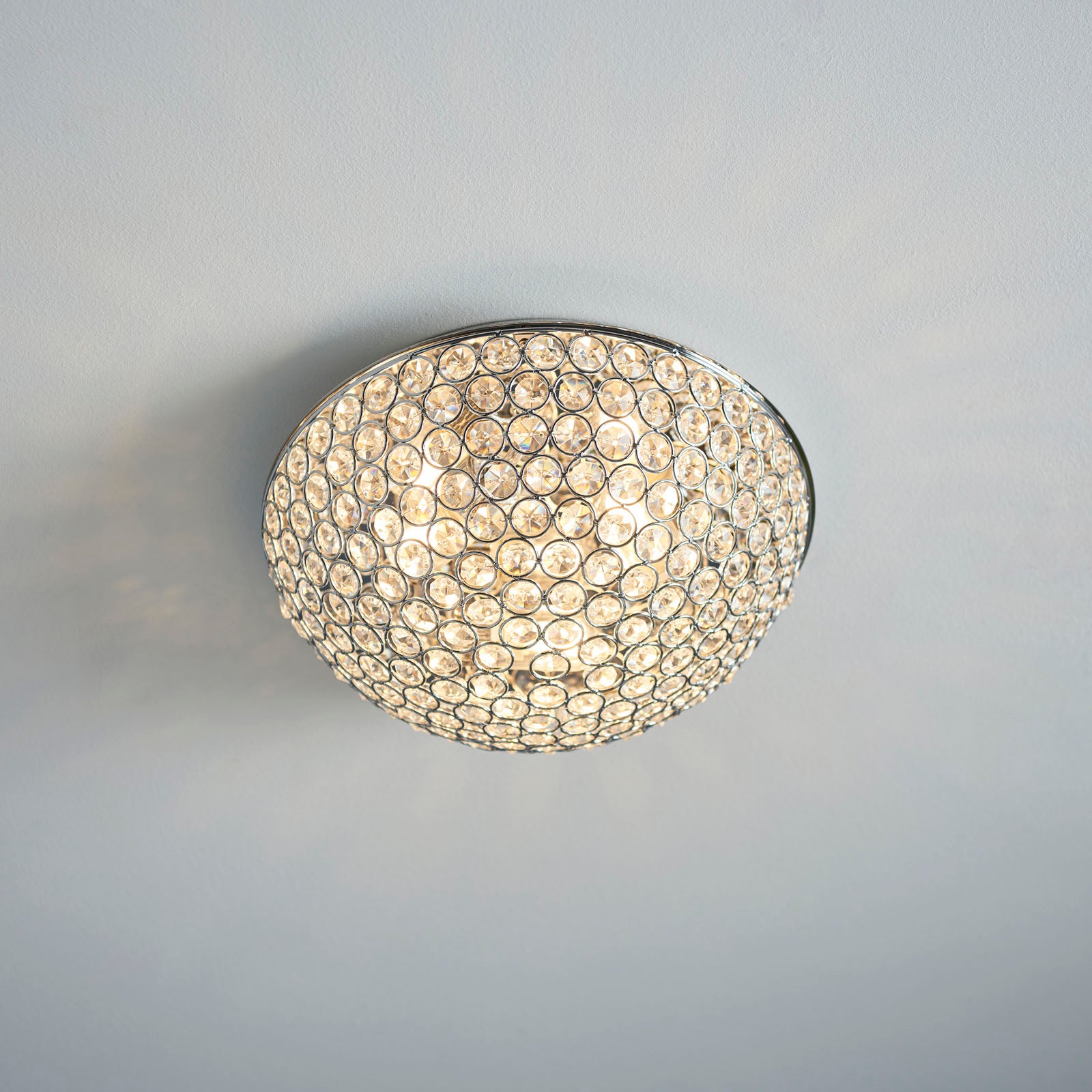 Chryla Chrome Dimmable Flush Mount Bathroom Light