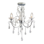 Tabitha 3-Light Chrome Semi-Flush Ceiling Light (Crystal Details, Dimmable)