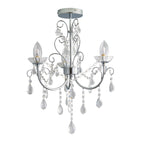Tabitha 3-Light Chrome Semi-Flush Ceiling Light (Crystal Details, Dimmable)