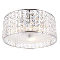 Belfont 3-Light Flush Mount: Chrome & Crystal (Bathroom Safe)