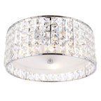 Belfont 3-Light Flush Mount: Chrome & Crystal (Bathroom Safe)