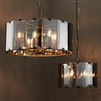 Clooney 4 Light Pendant Beveled Smoke Glass