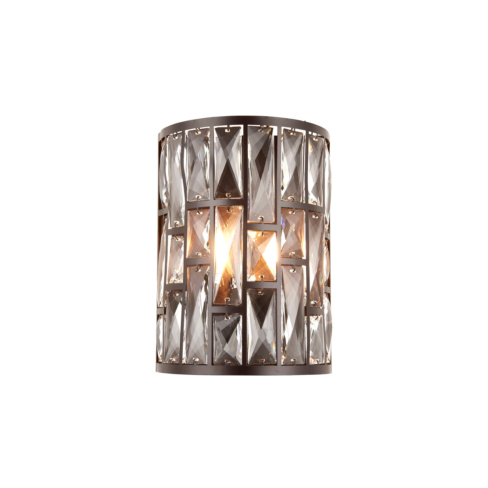 Belle 1-Light Wall Sconce: Dark Bronze & Faceted Glass (Classic Style)