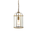 Lambeth 1-Light Adjustable Antique Brass Pendant with Clear Glass