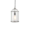 Lambeth 1-Light Adjustable Satin Nickel Pendant with Clear Glass
