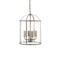 Lambeth 4-Light Adjustable Satin Nickel Pendant with Clear Glass