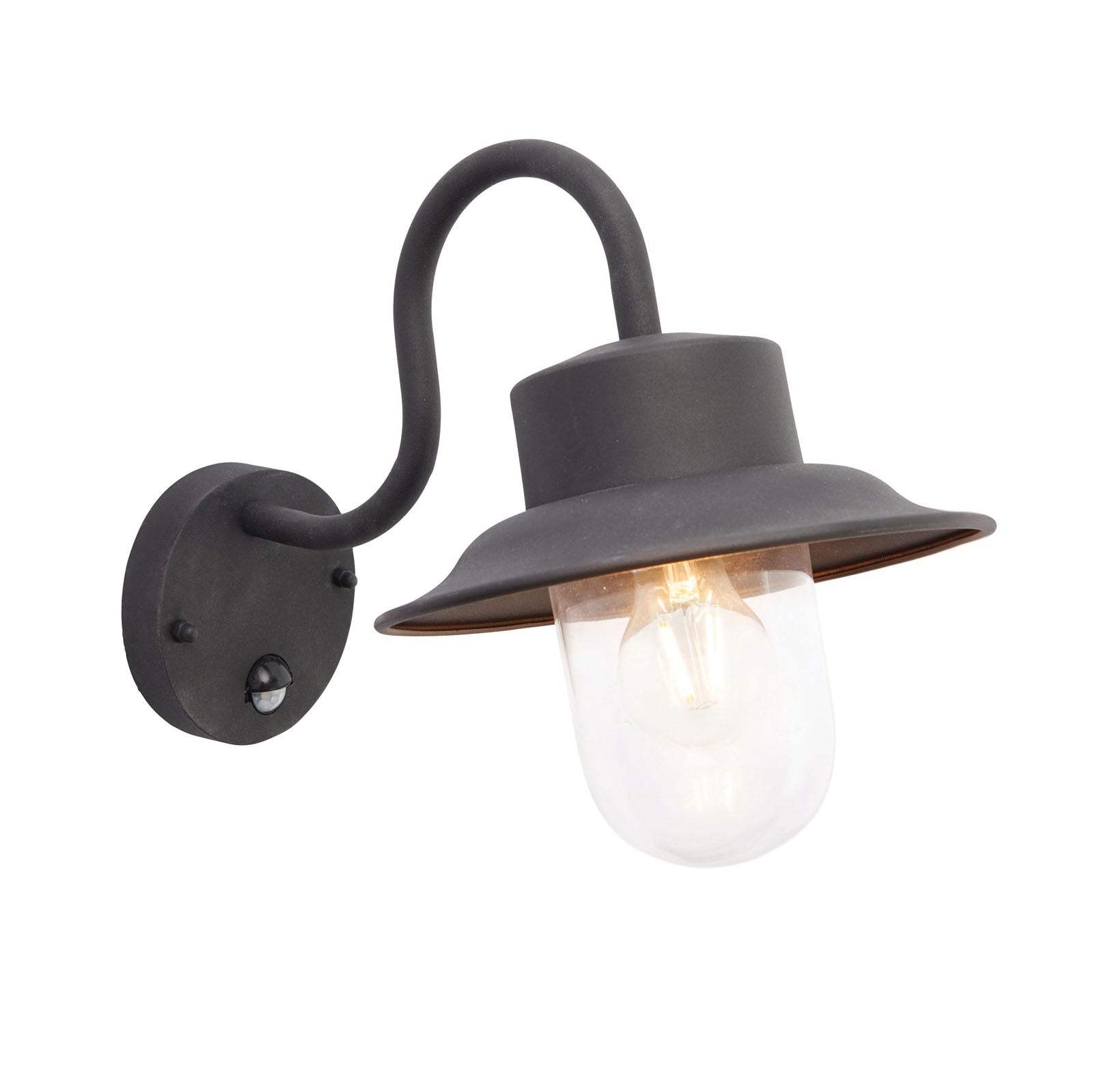 Chesham Black Outdoor Wall Light with PIR Sensor