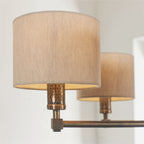 Indara 5-Light Pendant Light with Hammered Aged Bronze Finish and Natural Linen Shades