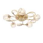 Aherne 5-Light Semi-Flush Mount: Antique Brass & Glass Beads