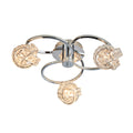 Talia 3-Light Chrome Semi-Flush Ceiling Light (Crystal Clusters)