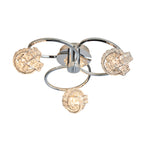 Talia 3-Light Chrome Semi-Flush Ceiling Light (Crystal Clusters)