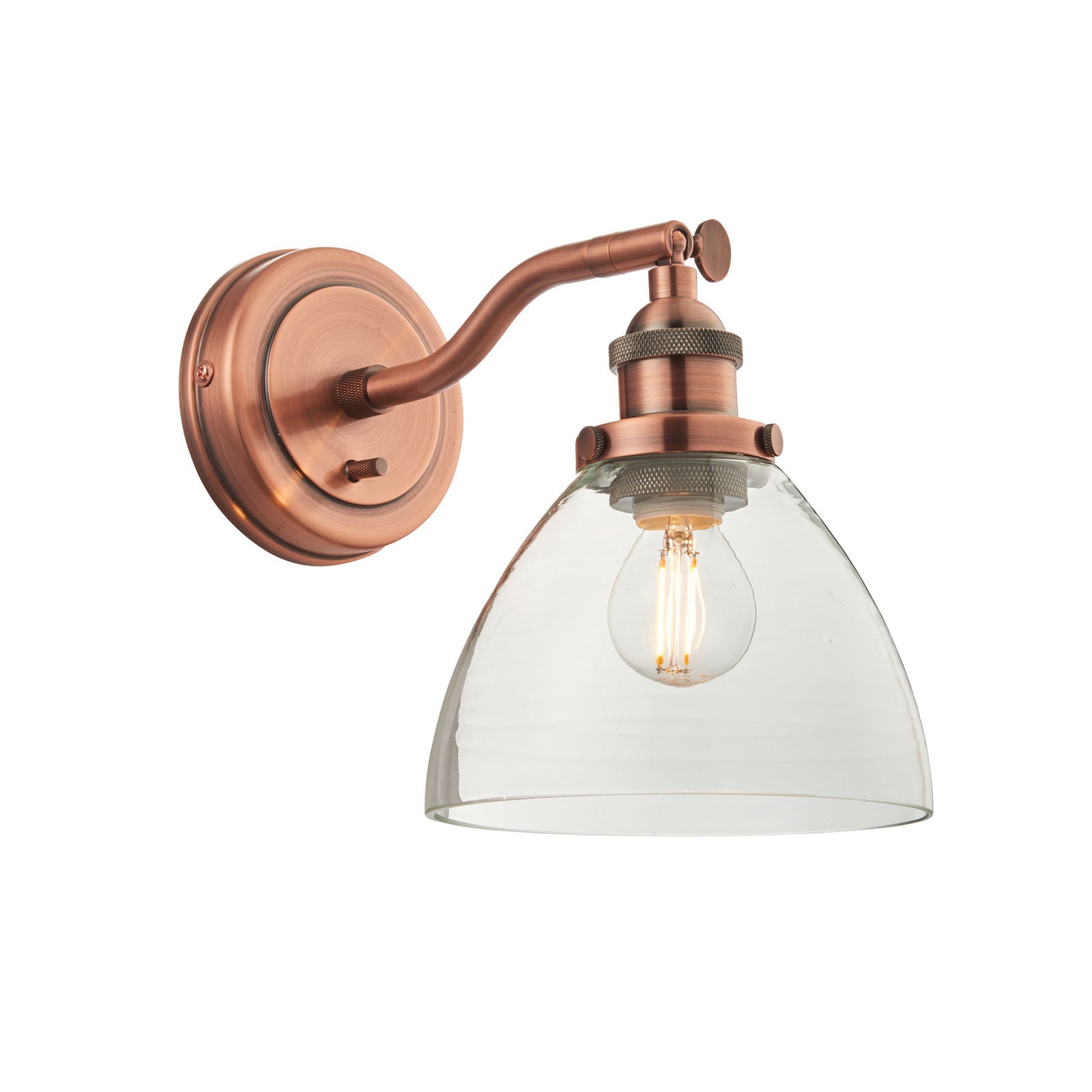 Hansen Aged Copper Adjustable Industrial Wall Light