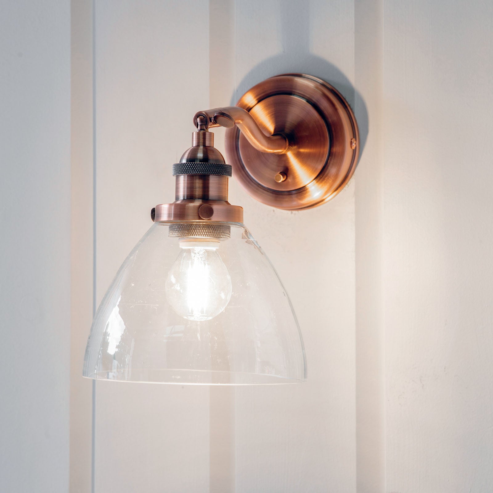 Hansen Aged Copper Adjustable Industrial Wall Light