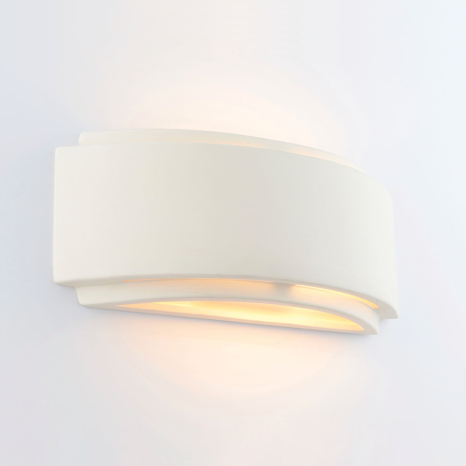 Gianna 1-Light Curved Ceramic Wall Light - White