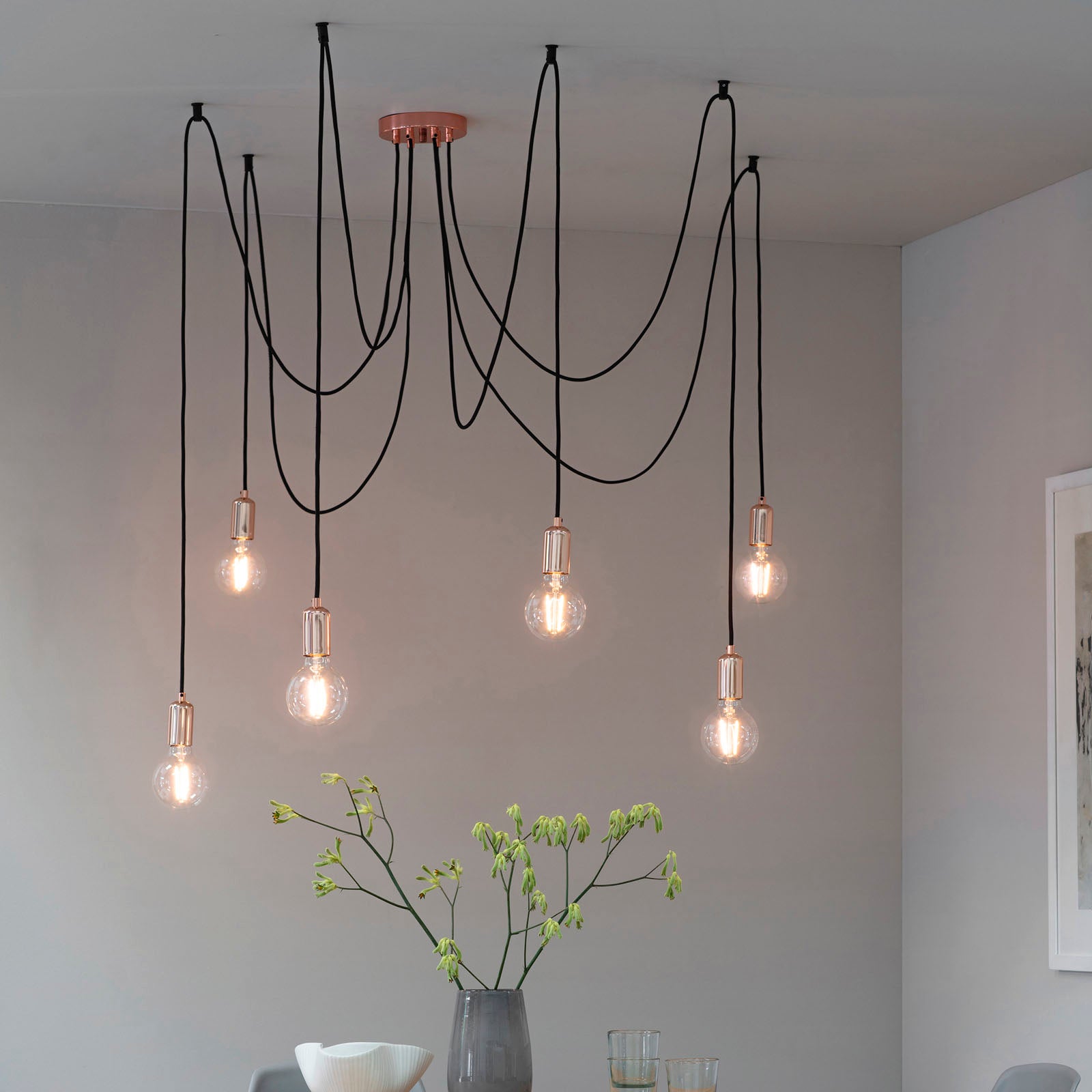 Studio Industrial 6-Light Pendant (Adjustable, Copper)