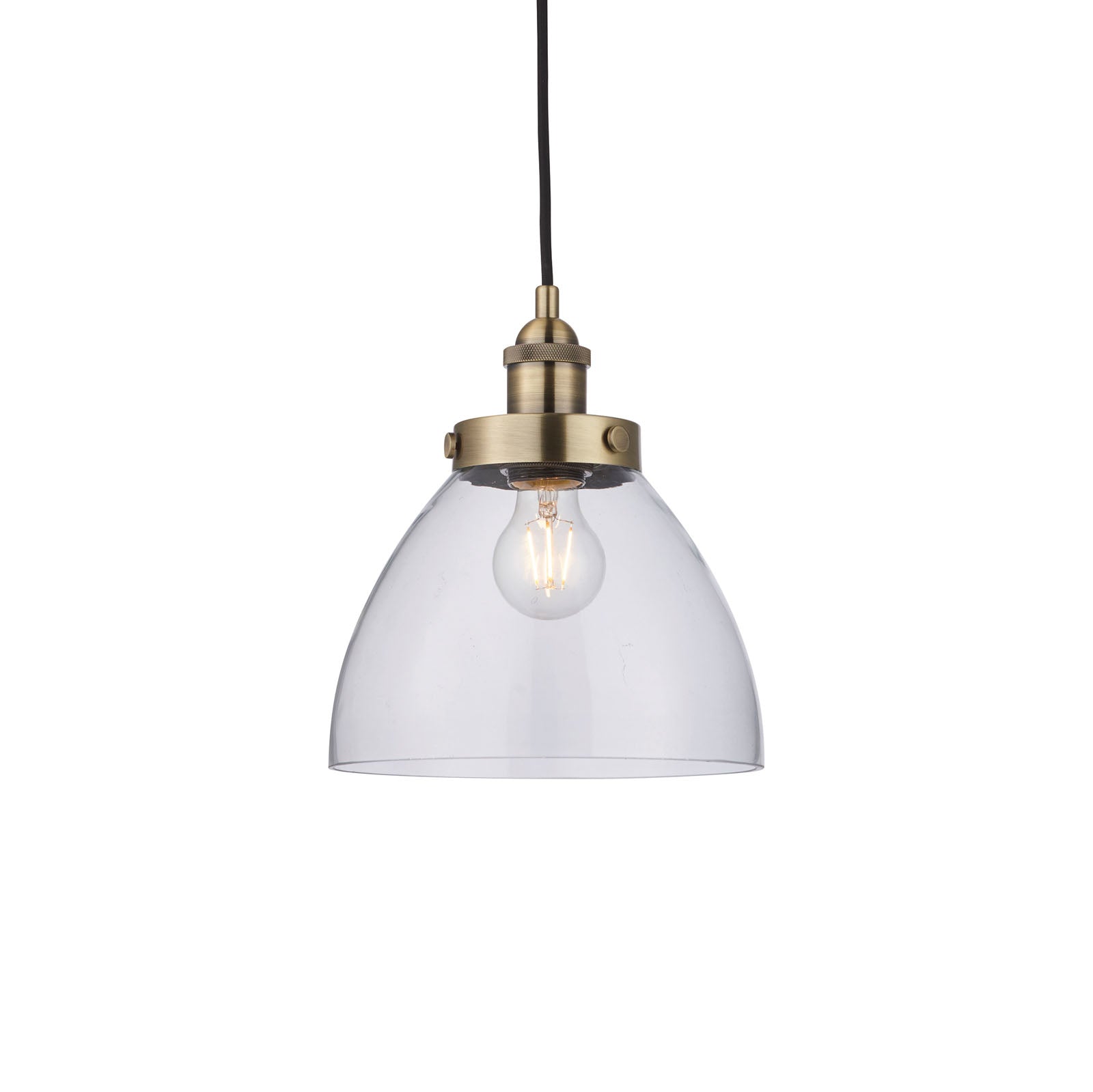 Hansen Antique Brass Industrial Pendant Lamp