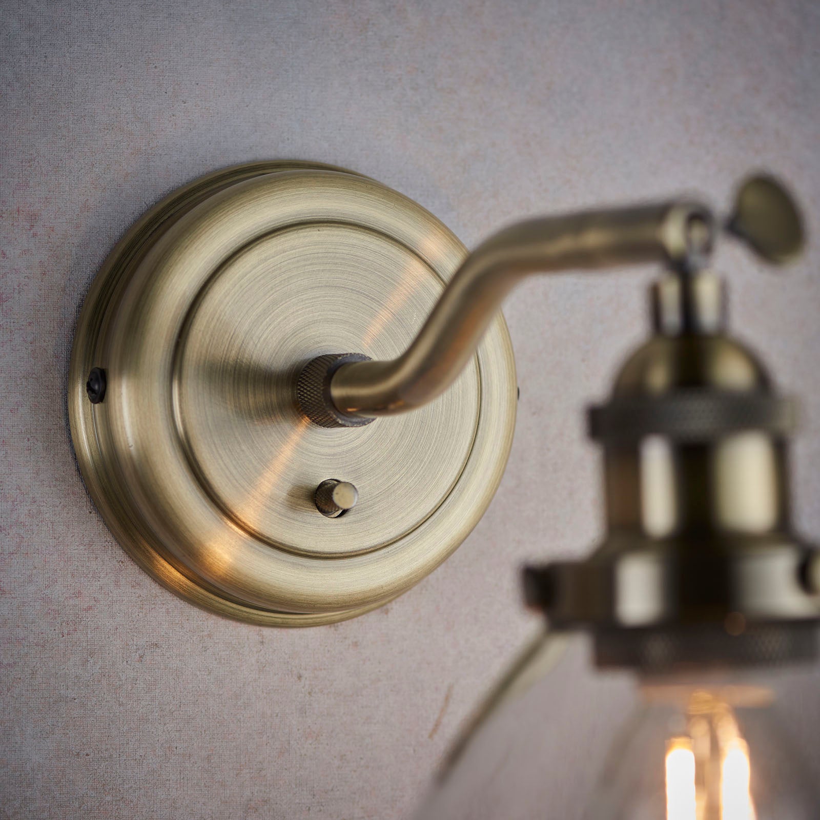 Hansen Antique Brass Adjustable Industrial Wall Light