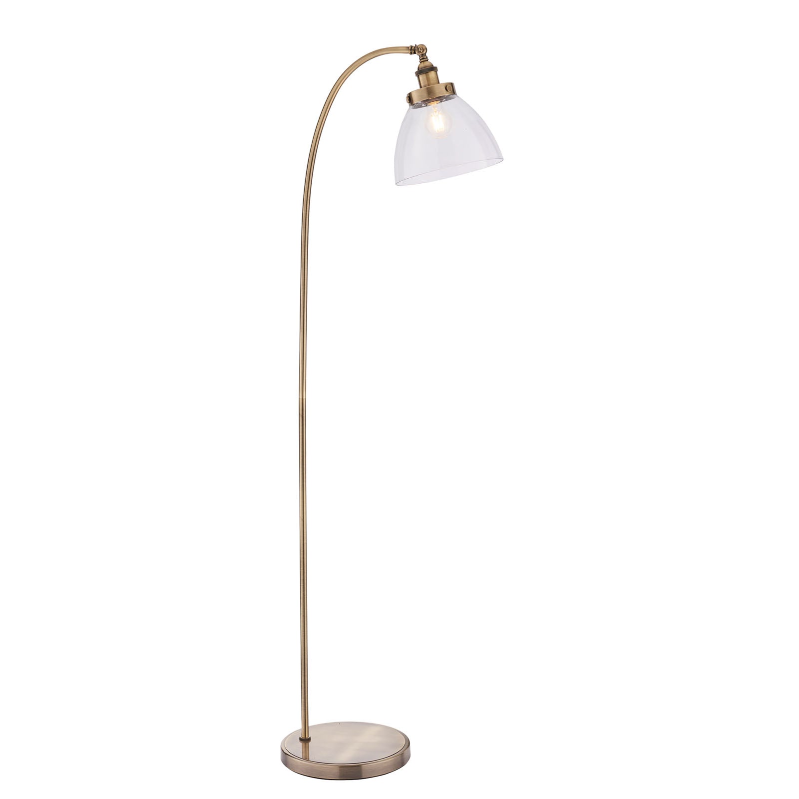 Hansen 1-Light Adjustable Industrial Floor Lamp (Antique Brass)