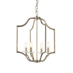 Lainey 4-Light Antique Brass Rope Chain Pendant with Crystal Glass