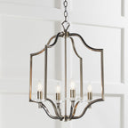 Lainey 4-Light Antique Brass Rope Chain Pendant with Crystal Glass