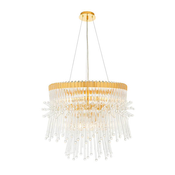 Madeleine 9 Light Pendant - Gold/Clear