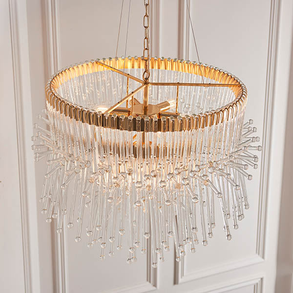 Madeleine 9 Light Pendant - Gold/Clear