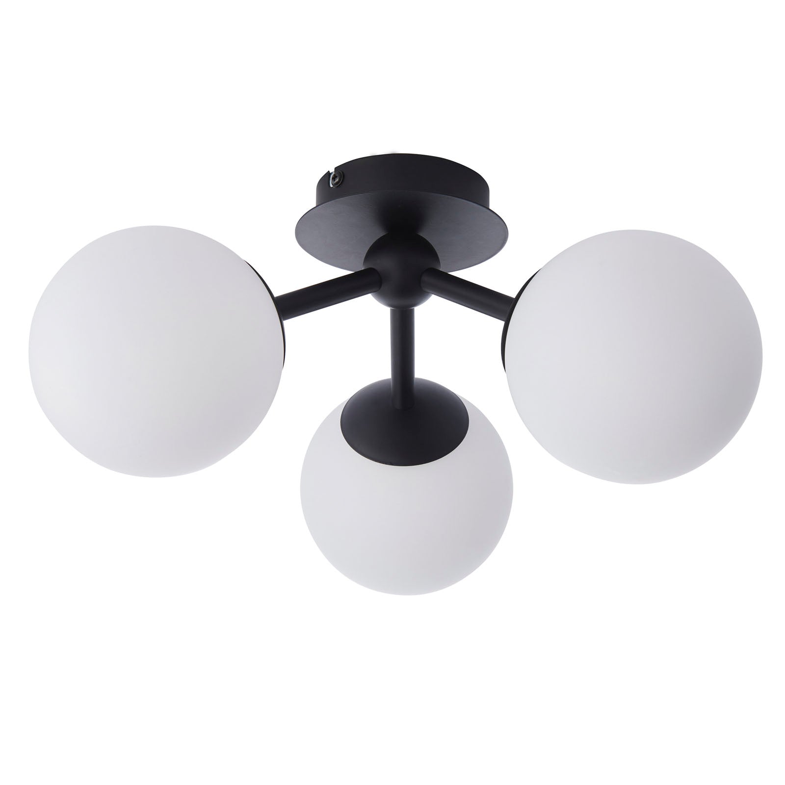 Pulsa Matt Black & Matt White 3-Light Dimmable IP44 Rated Bathroom Ceiling Light