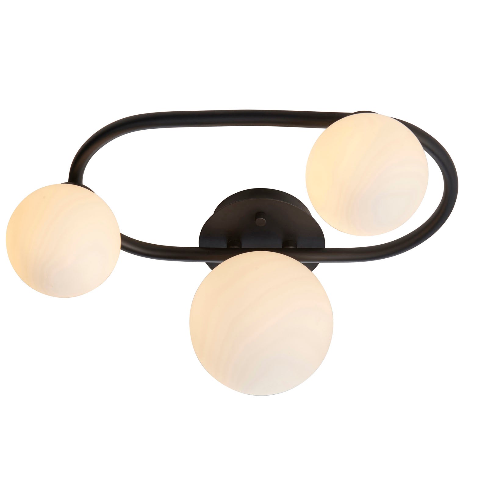 Pulsa Matt Black & Matt White 3-Light Dimmable IP44 Rated Bathroom Ceiling Light (Similar)