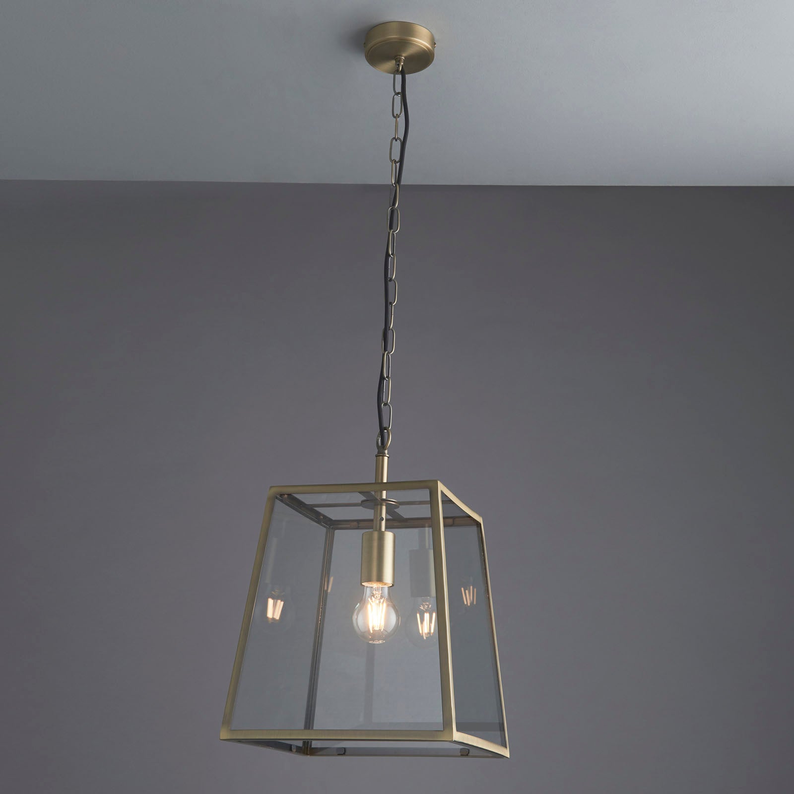 Hurst 1-Light Matt Antique Brass Pendant Light