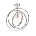 Merola Chrome Adjustable Semi Flush Ceiling Light with Clear Crystals (IP44 Rated)
