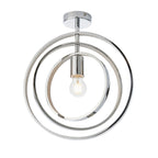 Merola Chrome Adjustable Semi Flush Ceiling Light with Clear Crystals (IP44 Rated)